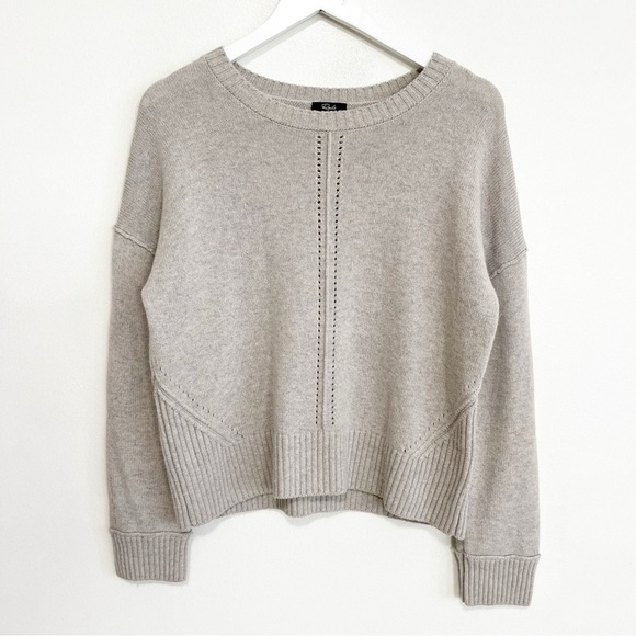 BOGO! Rails Presley Pullover Pointelle Sweater Wool Cashmere Dove Gray Small - Picture 4 of 11
